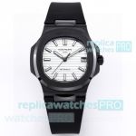 Swiss Replica AET REMOULD Patek Philippe Nautilus 5711 Black Ceramic White Face Watch 